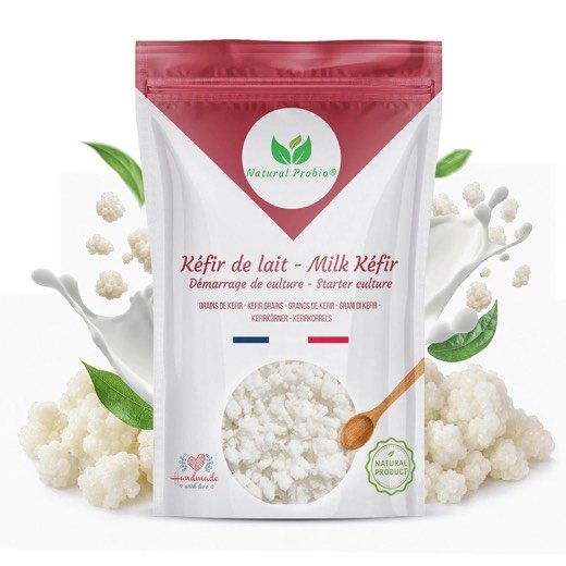 Grains de kéfir de lait vivants Natural Probio, sachet de 20 g